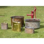 Planters/Pots: Two washing coppers19th centurythe larger one 72cm diameter, together with some