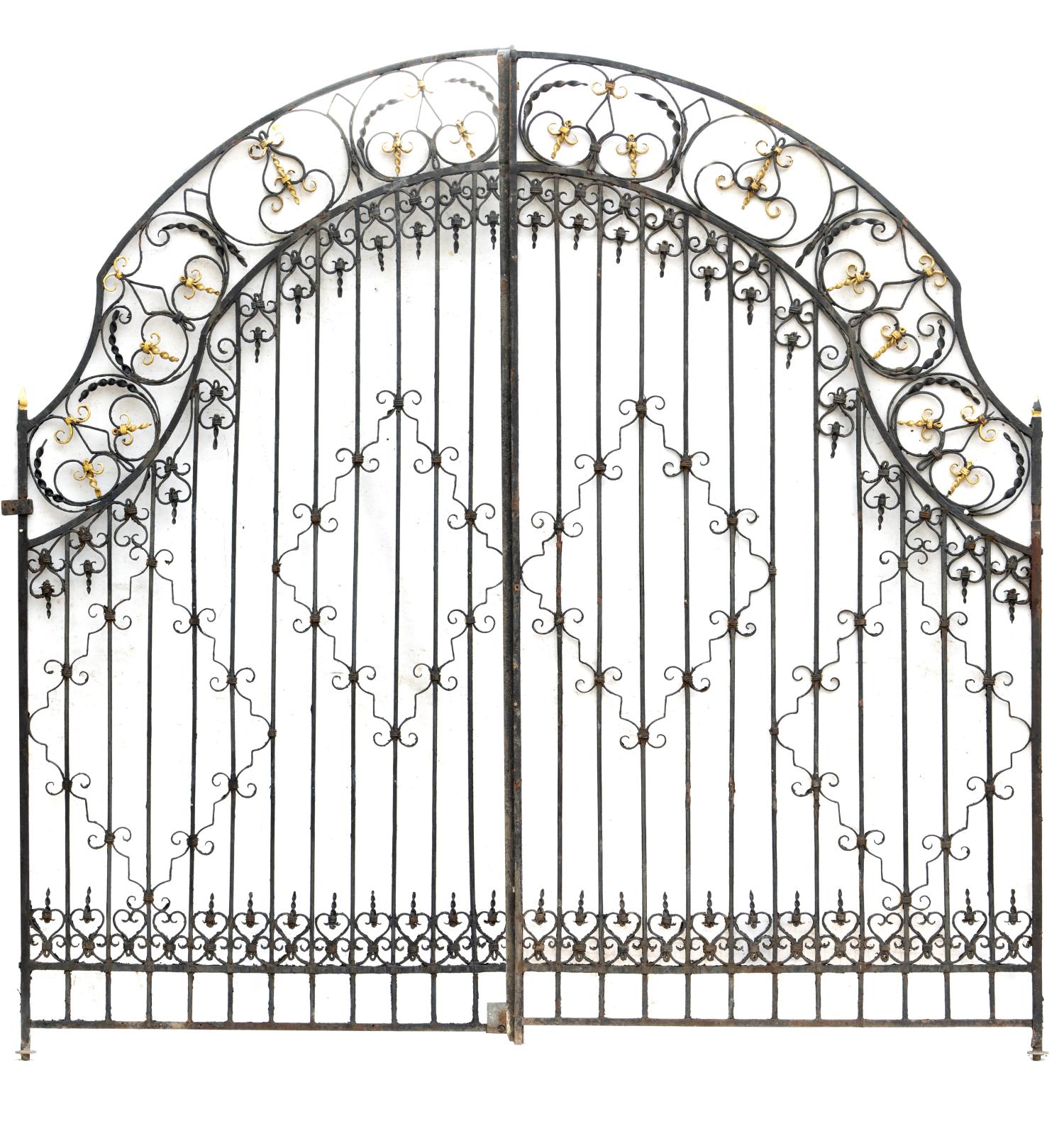 Architectural: † A pair of wrought iron gatesearly 20th century334cm high by 348cm wide