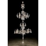 Lighting: A magnificent and monumental Osler style cut glass chandelier, modern, 430cm high by 180cm