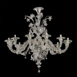 Lighting: A pair of De Majo glass chandeliers designed by Francesco Dei Rossi, Venetian, modern,