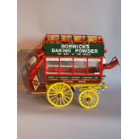 Collectibles: A painted wood and tin model of a horse drawn omnibus, early 20th century, 60cm long