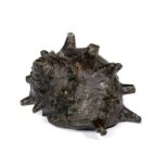 Decorative/Interior Design: An unusual bronze conch shell, probably Japanese, Meiji Period