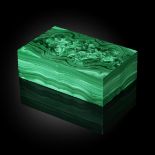 Decorative/Interior Design: An impressive malachite veneered box, 15.5cm by 10cm