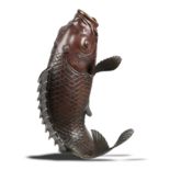 Oriental/Interior Design: A bronze carp, Japanese, Meiji Period (1868-1912), with seal mark on base