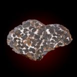 A Pallasite meteorite end cut, Sericho Fall, 10cm by 6.5cm, 318g