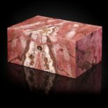 Decorative/Interior Design: A large snakeskin onyx veneered box, 11.5cm high by 24cm wide by 16.5cm