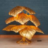 Decorative/Interior Design: A nine leaf brass floor lamp by Tommaso Barbi, Italian, circa 1970