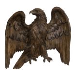 Sculpture/Interior Design: Imperial Eagle, Black Forest carved hardwood with aged patina and glass