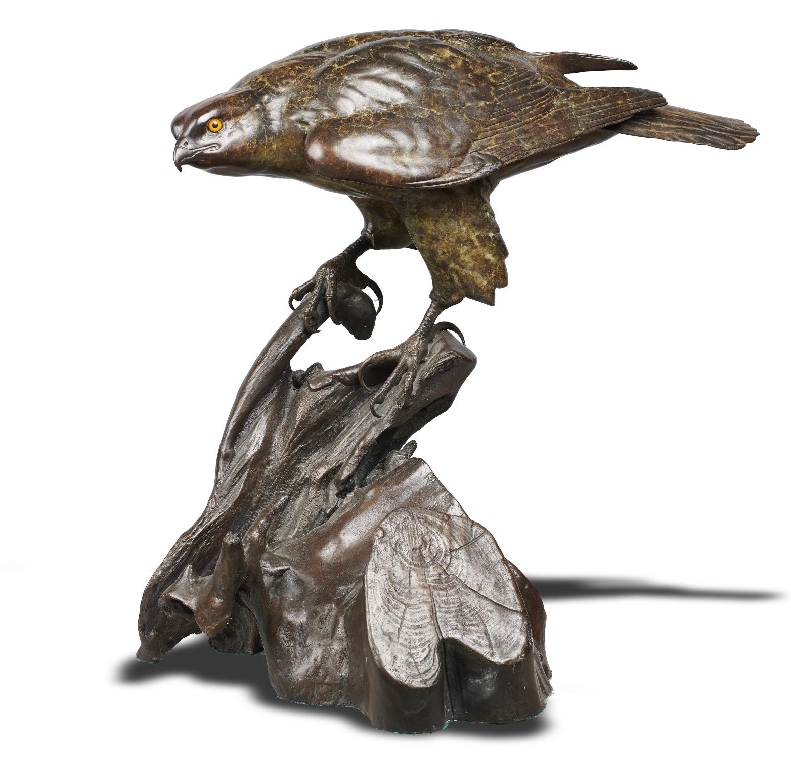 Sculpture/Interior Design: Alan Glasby, Contact, Goshawk, Bronze, Titled and signed Alan Glasby 9/9,