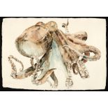 Decorative/Interior Design: ▲Mike Roberts, Octopus, Watercolour on laid paper, signed and dated