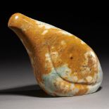 Sculpture/Interior Design: A carved veined marble stylised bird, modern, 18cm high