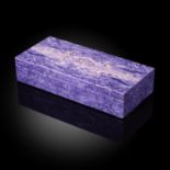 Decorative/Interior Design: An impressive and large Charoite veneered box, 23cm by 10.5cm