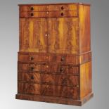 Collectors chest: A rare Georgian colonially built mahogany collectors chest with shell display