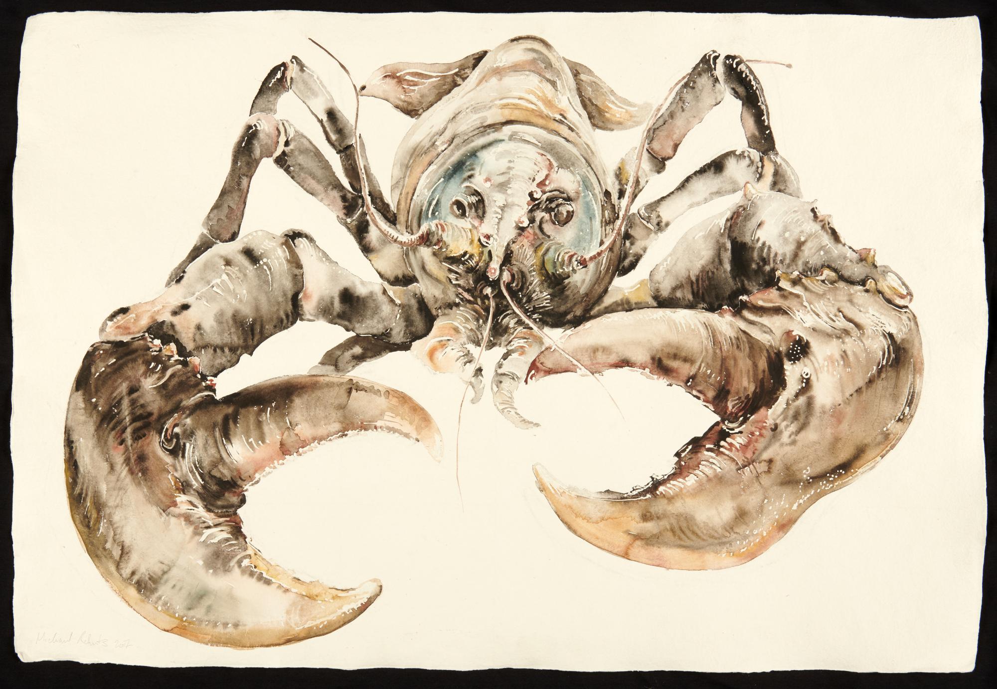 Decorative/Interior Design: ▲Mike Roberts, Lobster, Watercolour on laid paper, signed and dated