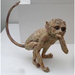 Sculpture/Interior Design: Jennifer Lowe, Young Sri-Lankan Toque Macaque Sucking Thumb, Stoneware,