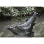Sculpture: Humpback Whales , Water fountain, Bronze, 68cm high by 91cm wide by 50cm deep