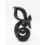 Sculpture: Fungai Dodzo, Mothers Care, Springstone, 26.5cm high by 19cm wide by 12cm deep