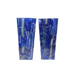 Interior Design/Minerals: Two lapis lazuli vases, 30cm high by 14cm wide