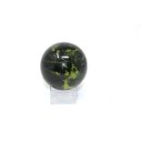 Interior Design/Minerals: A nephrite sphere, 6.5 diameter, 495g