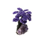 Interior Design/Minerals: An amethyst tree with fifteen petals on composition and amethyst base, 18