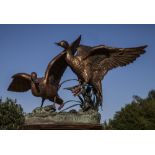 Sculpture: Ducks in Bullrushes, Bronze, 89cm high by 123cm wide by 105cm deep