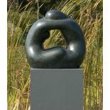 Sculpture: Guy Buseyne, (born 1961), Samen, Bronze, Variegated green-brown patination, Foundry