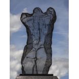 Sculpture: ▲ David Begbie, Male Torso, Mesh wire on wooden stand, Signed and dated 1984, 122cm high