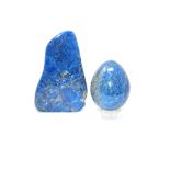 Interior Design/Minerals: A Madani Jundak lapis lazuli freeform and egg, Freeform 21.5cm high; Egg