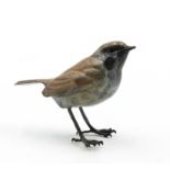 Sculpture: House Sparrow Wren, Bronze, 7cm high by 5cm wide by 9cm deep