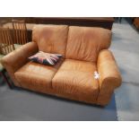 Leather settee