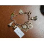 Gold charm braclet and necklace