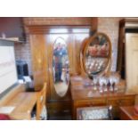 Edwardian inlaid mahogany wardrobe and dressing table