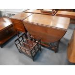 Drop leaf table, Canterbury and cupboard