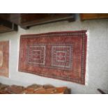 Burgundy patterned rug 74cm x 125cm