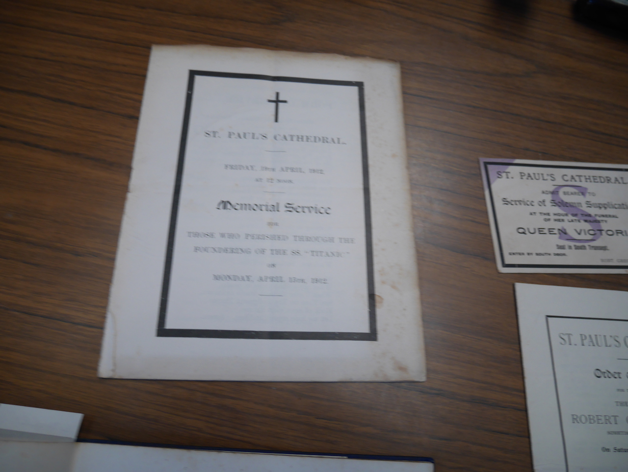 Memorial Programmes from St Paul's Cathedral SS Titanic, Queen Victoria, Kind Edward VII etc - Image 8 of 12
