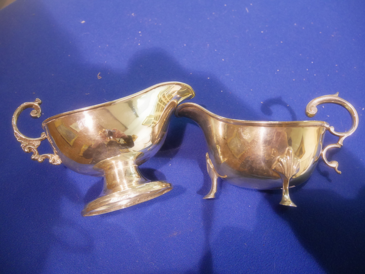 Silver and Silver plated gravy boats