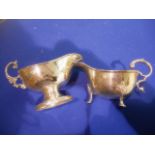 Silver and Silver plated gravy boats