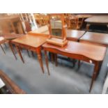 3 x antique tables and mirror