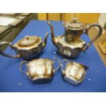 4 piece plated coffee set