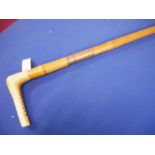 Antique Malacca can sword stick with horn handle