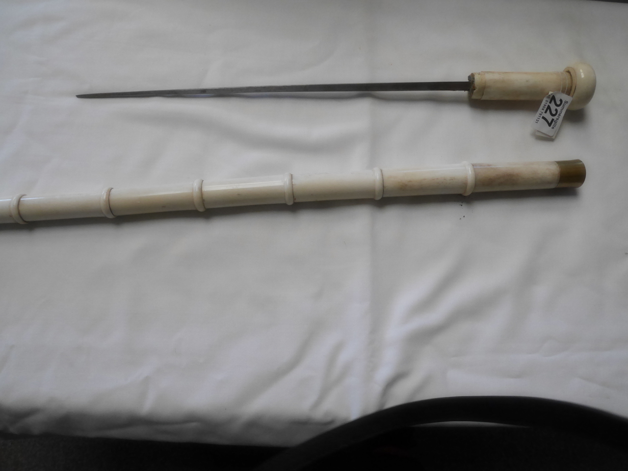 Victorian carved bone sword stick - Image 3 of 3