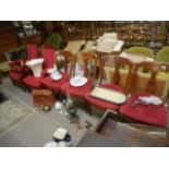 4 Victorian Mahogany dining chairs, Gents and ladies chair