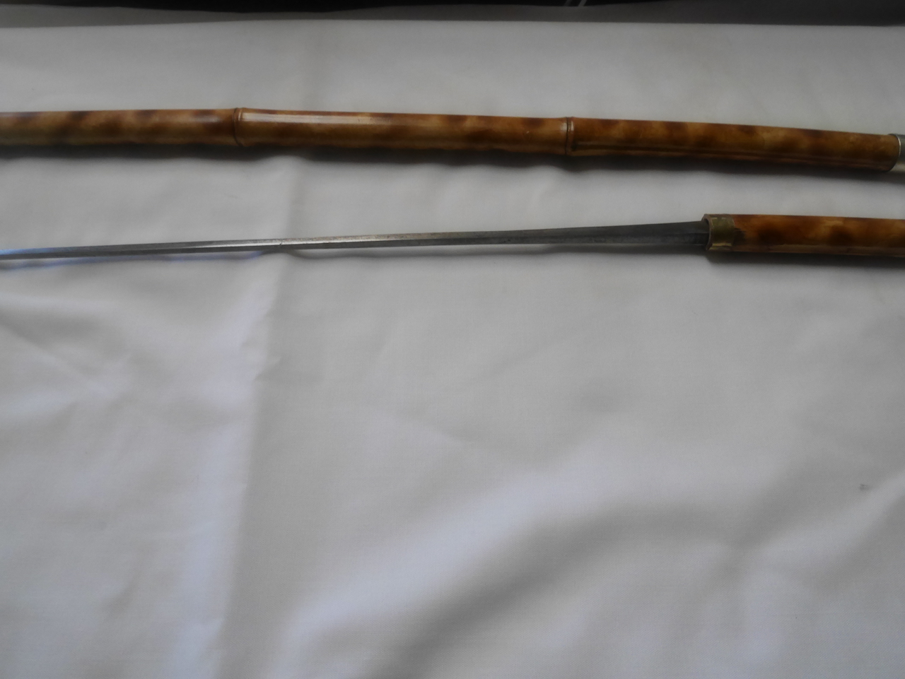 Victorian Silver banded spotted bamboo sword stick with bone handle dated 1894-1911 - Image 3 of 3