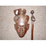 African stick and mask