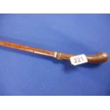 Bamboo cased Victorian leather woman's sword stick + sword stick circa 1830
