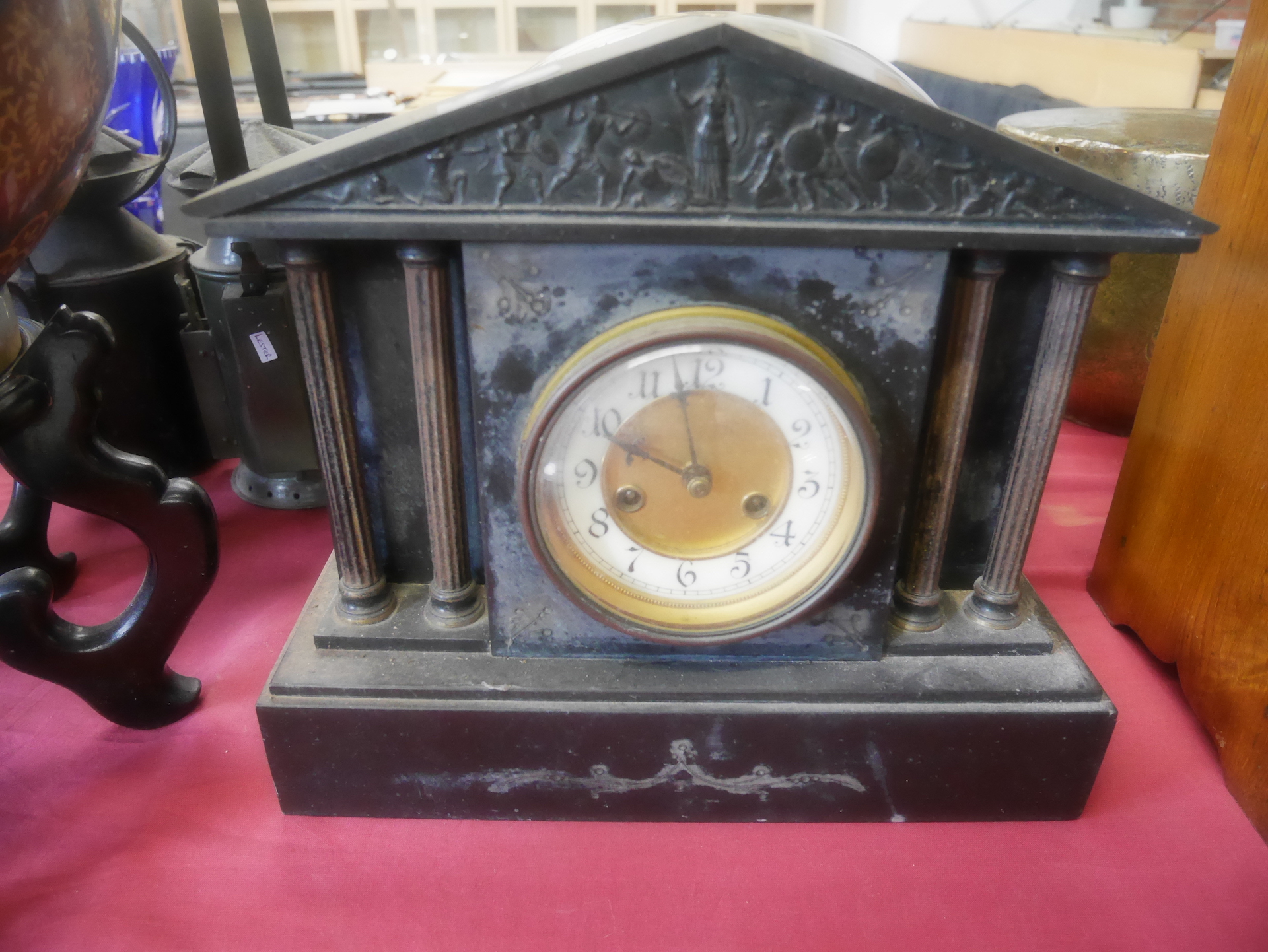 Slate mantle clock