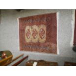 Burgundy patterned rug 81cm x 88cm
