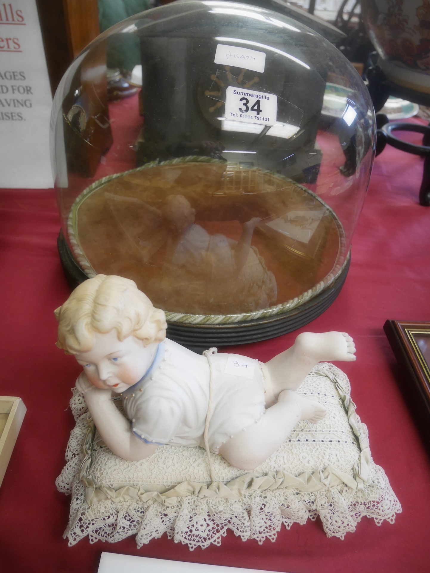 Victorian Bisque figure and case