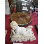 Victorian Bisque figure and case