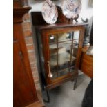 Edwardian Mahogany inlaid china cabinet